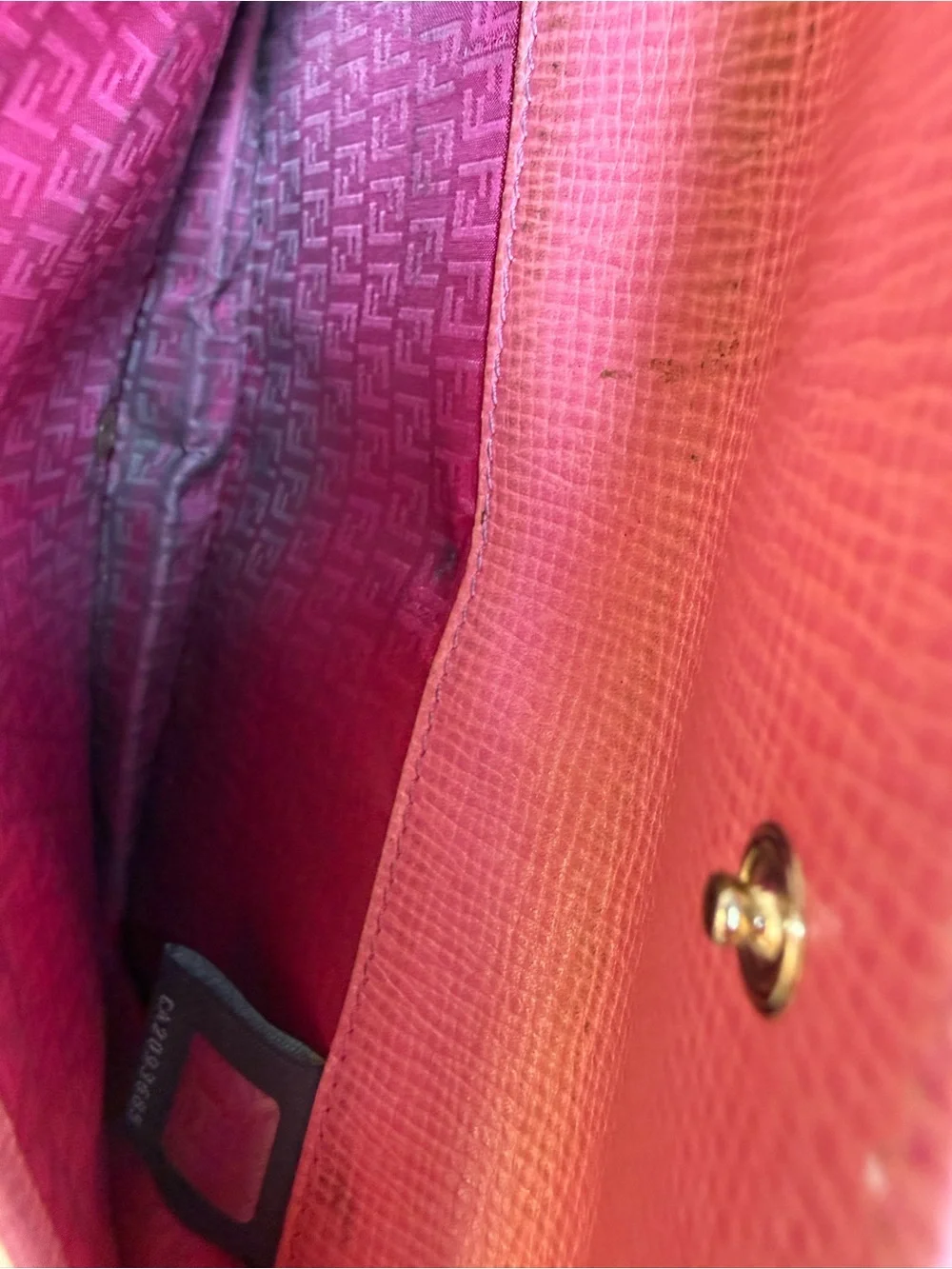 Fendi Wallet Brown FF Monogram Zucca Coated Canvas Pink Interior Box Dust Bag